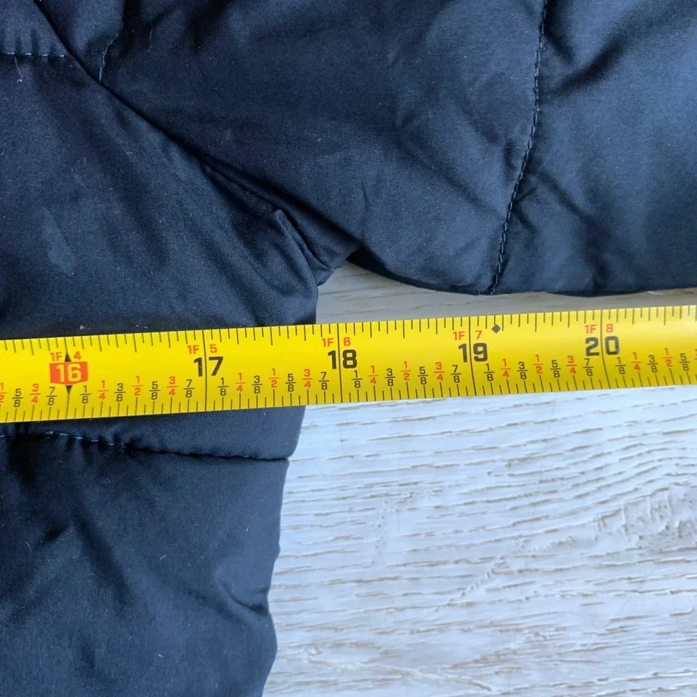 Abercrombie Kids Puffer Jacket Navy‎ Blue Neon Pink Fleece Lined Hooded XL